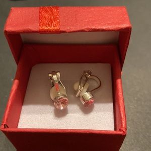 ⭐️ Pink 🌸Stud Silver Clip-On Earrings